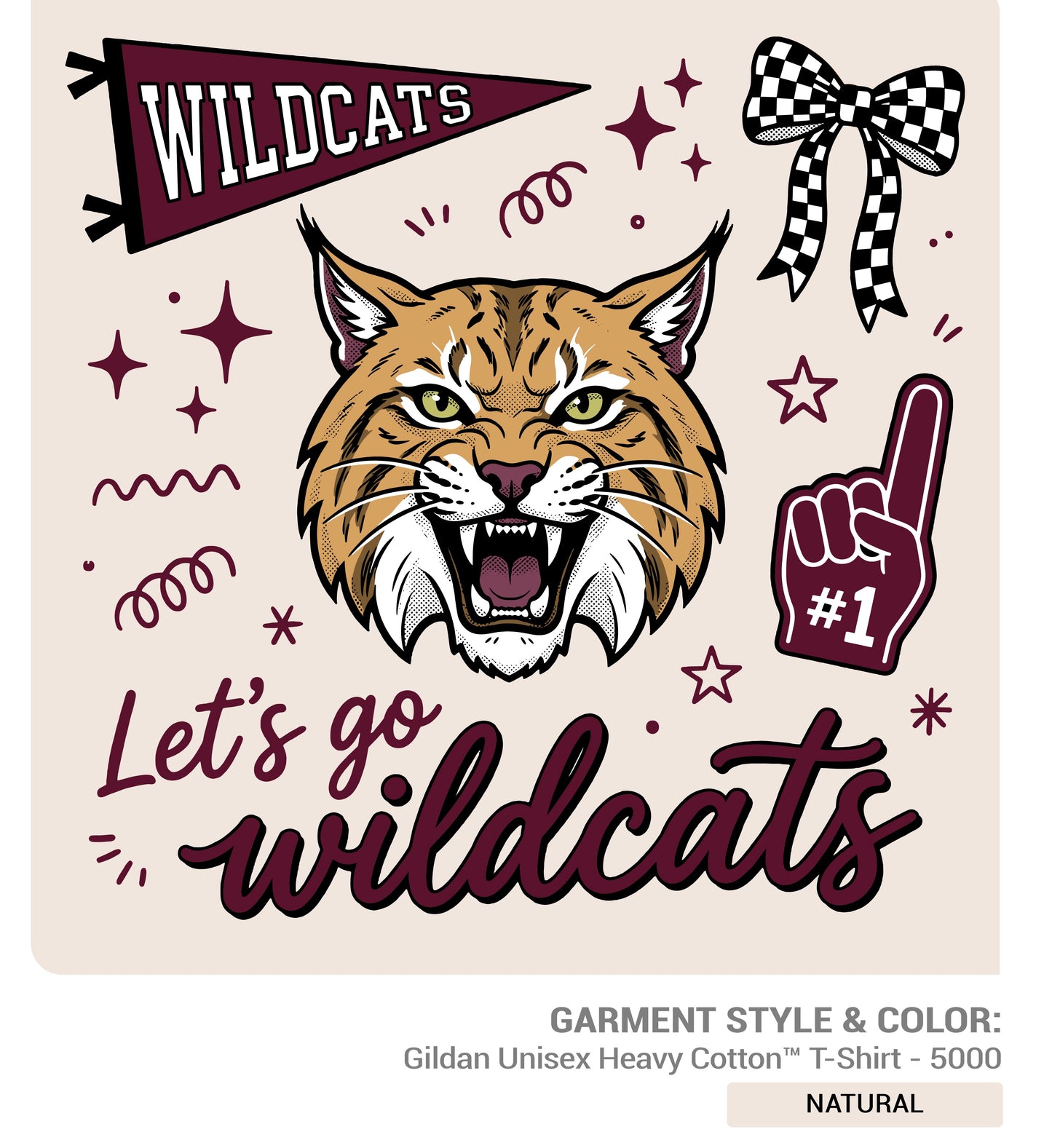 Let's Go Wildcats Collage Natural
