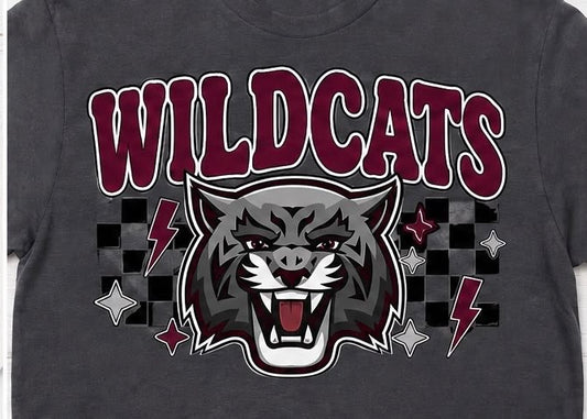 Wildcats Lightning - Grey Cotton Tee