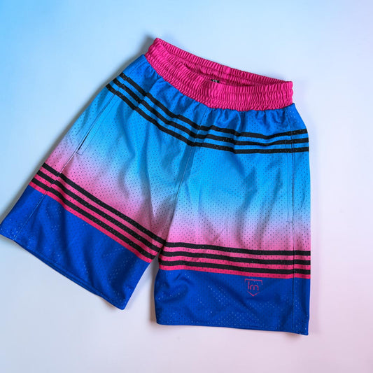 Striped Mesh Shorts