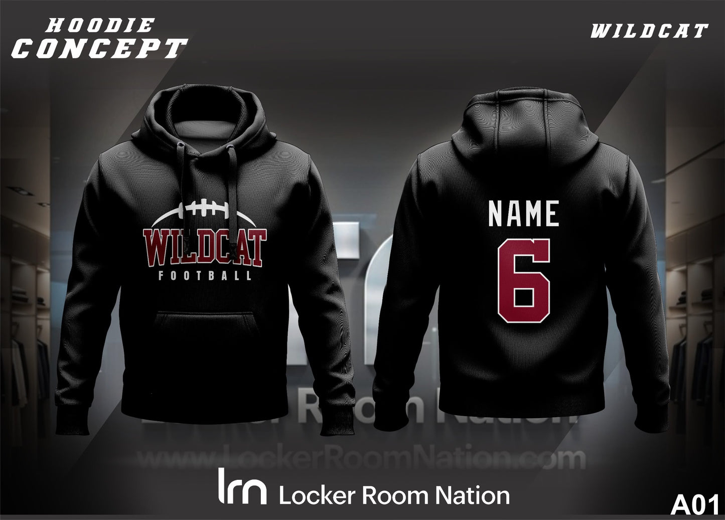 Wildcat Football Hoodie - Customizable