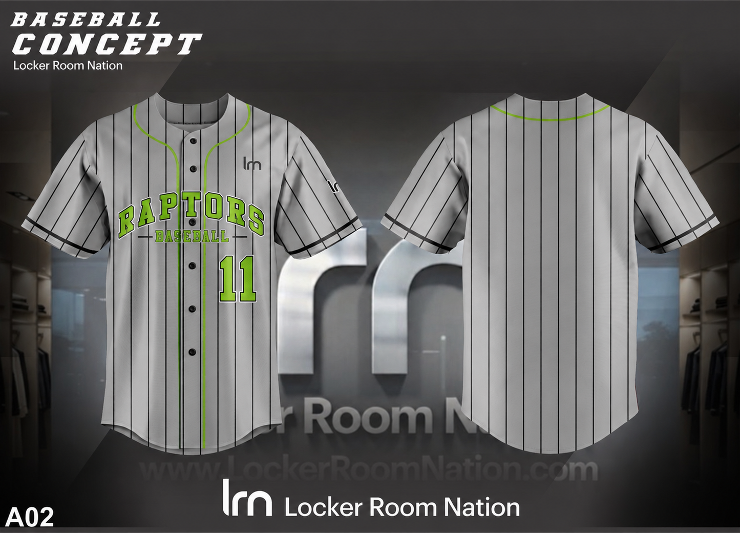 Grey Raptors Full Button Fan Jersey