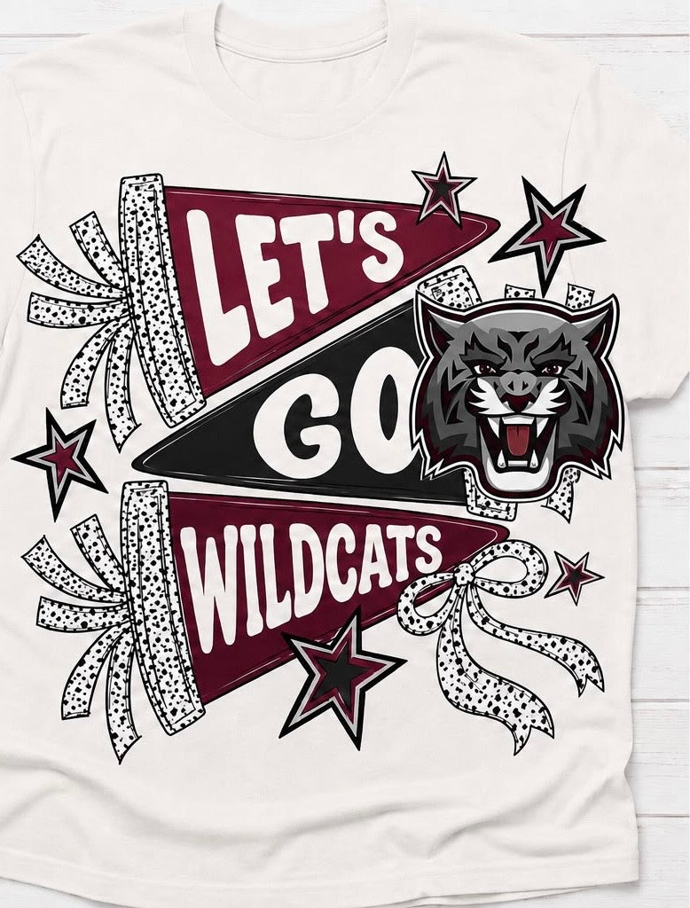 Let's Go Wildcats - White Cotton Tee
