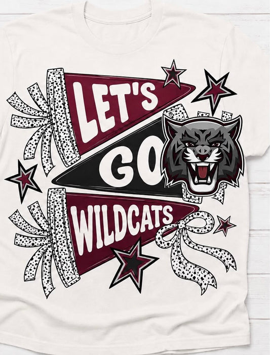 Let's Go Wildcats - White Cotton Tee