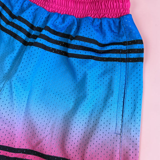 Striped Mesh Shorts