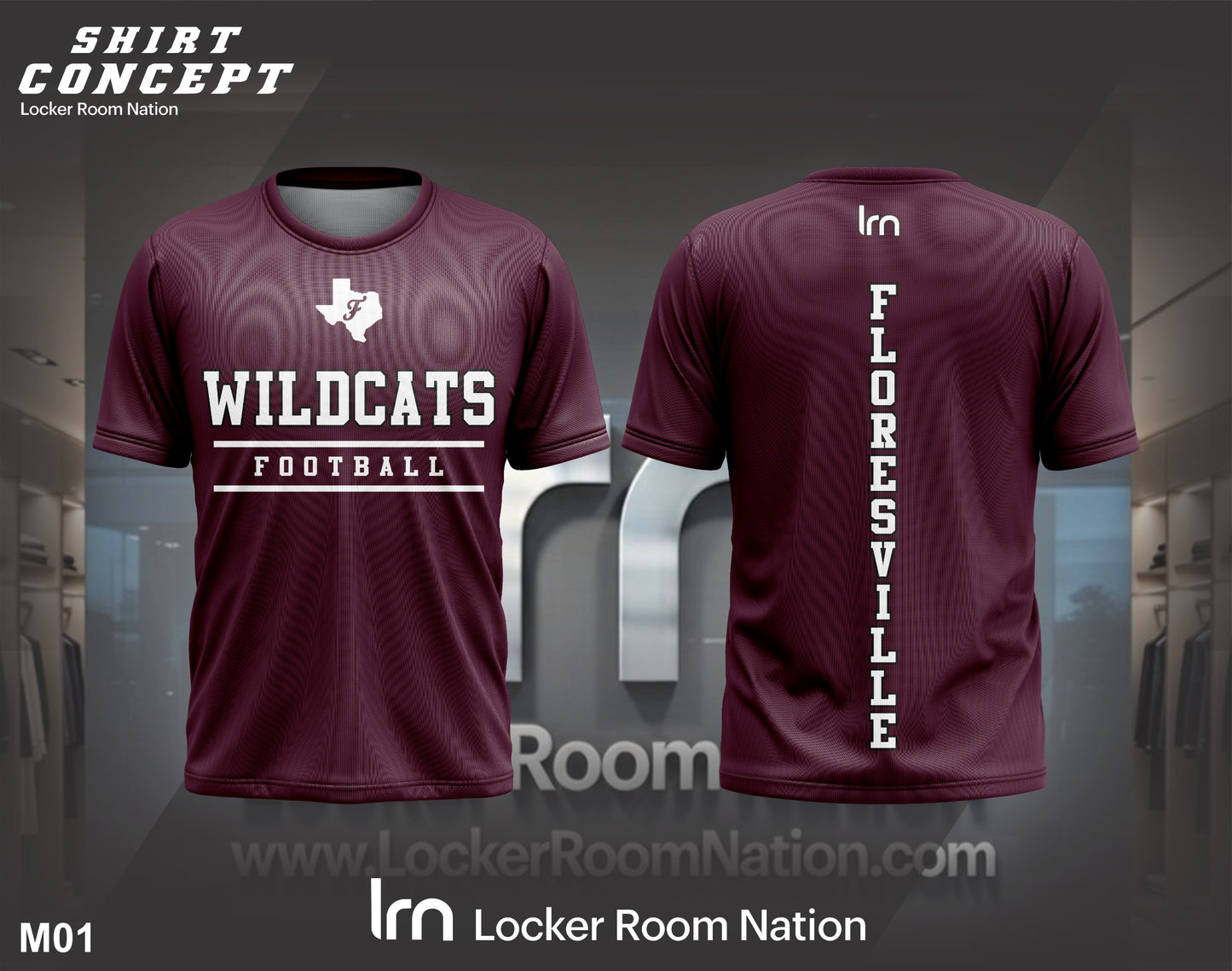 Wildcat Football Dri Fit T-Shirt - Maroon